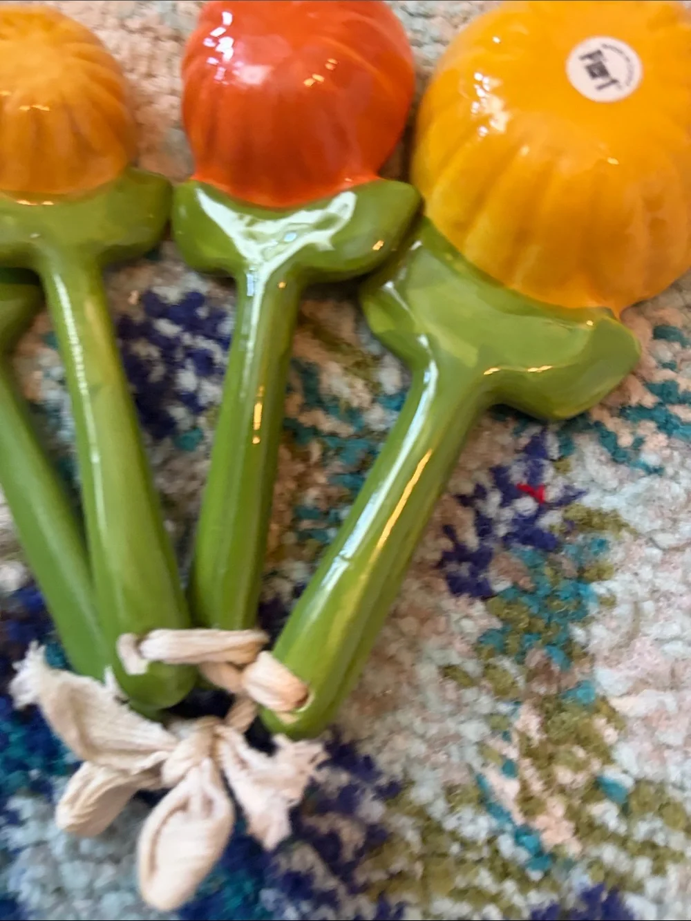 Pier 1 Ceramic Sunflower Measuring Spoon Set - Yellow, Orange, Red
